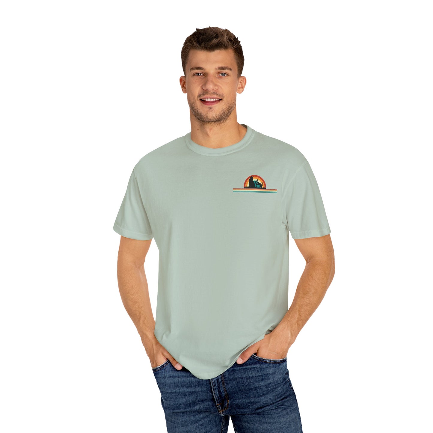 Unisex Cat & Dog Sunset Graphic T-Shirt - Casual Animal Lover Tee