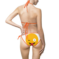 Funny Emoji Women's Bikini Swimsuit - Playful Beachwear for Summer Fun