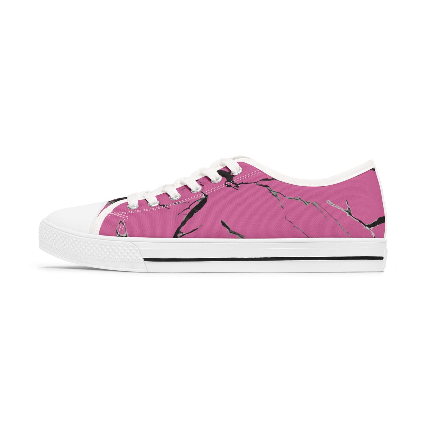Stylish Pink Marble Low Top Sneakers for Women - Trendy Casual Footwear