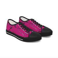 Trendy Pink Marble Low Top Sneakers for Women