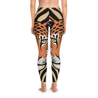 Leopard Print Stretchy Leggings, Safari Activewear, Yoga Pants, Animal Print Tights, Jungle Leggings