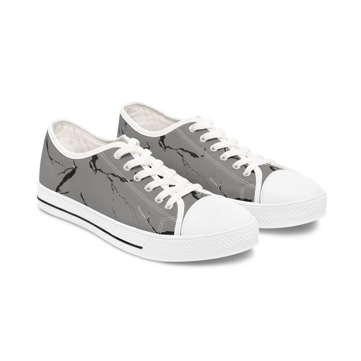 Trendy Women's Low Top Sneakers with Marble Design