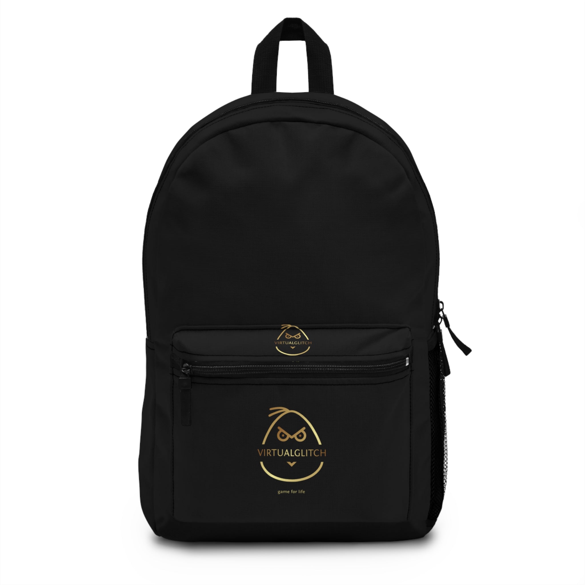 Virtual Glitch Black Backpack - Modern Gaming Rucksack, Trendy Student Bag, Stylish Travel Gear, Unisex Daypack, Perfect for