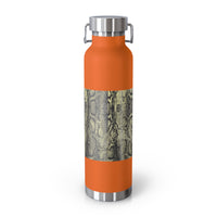 Stylish Snake Print Insulated Water Bottle - 22oz Copper Vacuum Flask