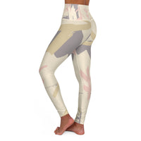 Trendy High Waisted Yoga Leggings - Abstract Nature Print for Comfort and Style