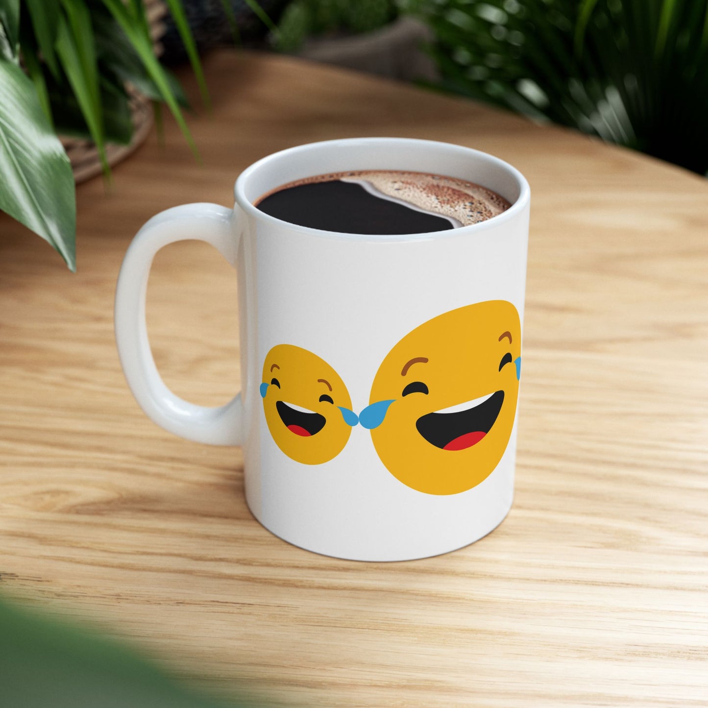 Smiley Face Ceramic Mug - Fun & Whimsical 11oz/15oz Coffee Cup for Gifts