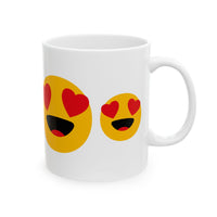 Cute Love Emoji Ceramic Mug - Perfect Gift for Valentine's Day, Coffee Lovers, or Romantic Occasions