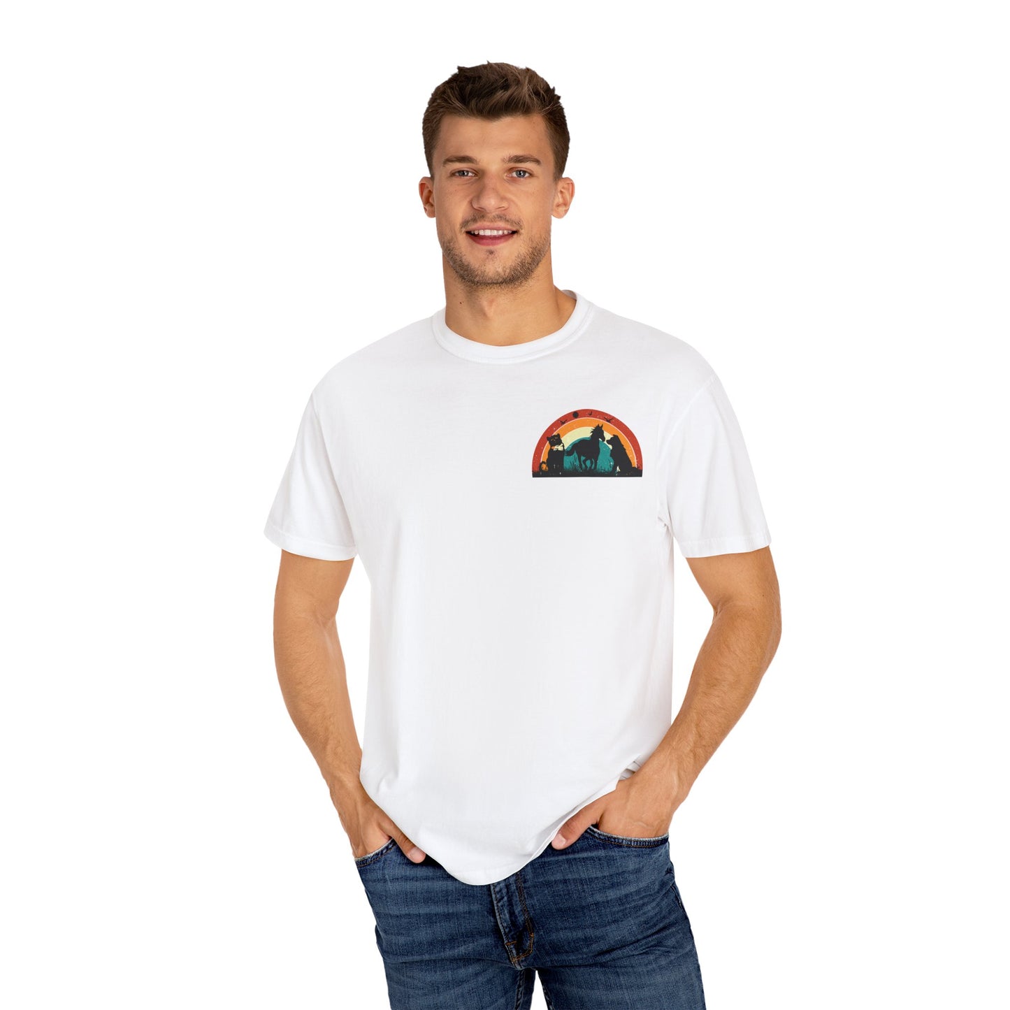 Rainbow Animal Scene Unisex T-Shirt - Nature Lover's Gift