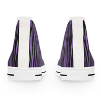 Vibrant Purple Tiger Print High Top Sneakers for Women, Trendy Casual Footwear, Unique Gift, Fashion Statement Sneakers, Summer Essentials