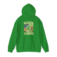 God Created Beer Hoodie, Marine Sweatshirt - Funny Drinking Gift, Unisex Pullover, Alcohol Lover, Birthday Present, Cool