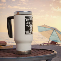 Hunting Wild Deer Travel Mug - 14oz Stainless Steel with Handle