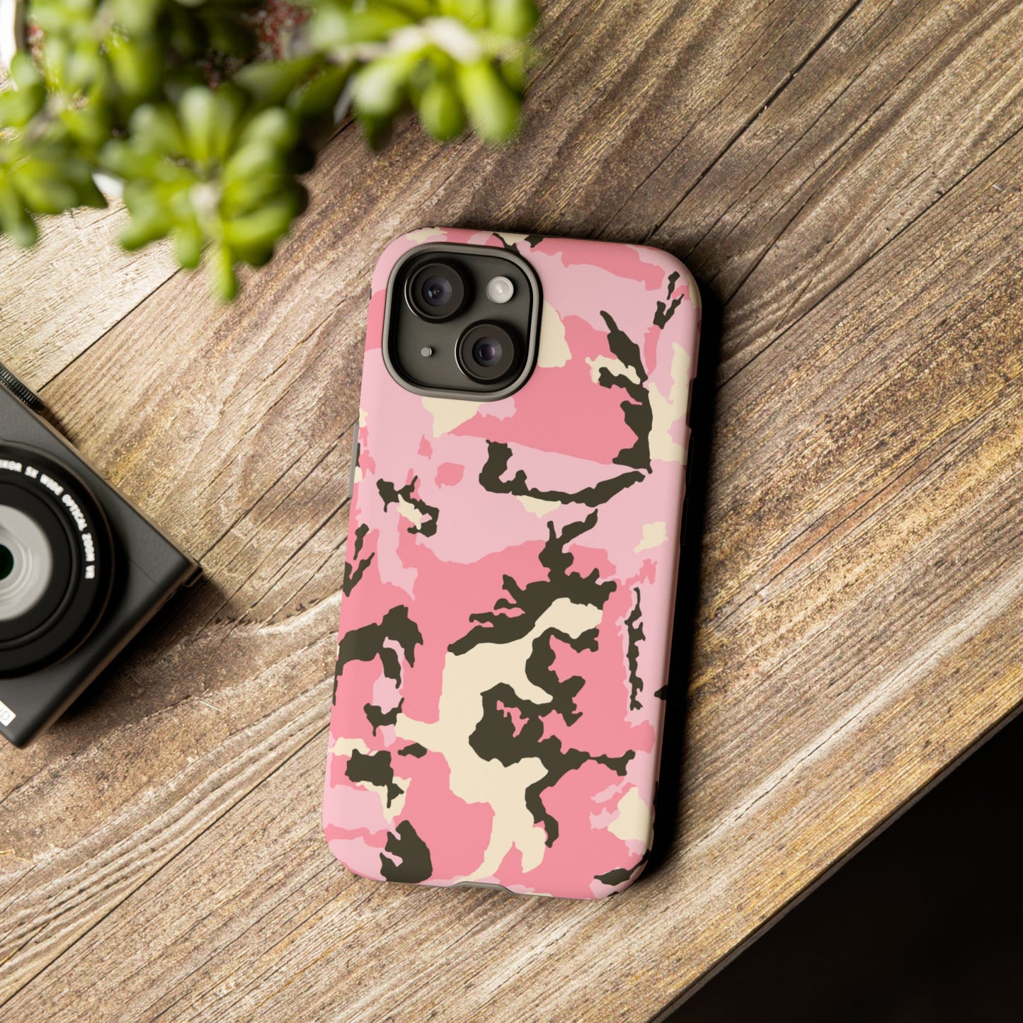 Stylish Tough Phone Case – Pink Camo Design for Bold Protection  Make a statement while keeping your phone safe with this eye-catching pink camouflage case that blends fashion with durability.