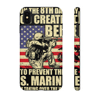 Military-Themed Phone Case - 'God Created Beer' Design