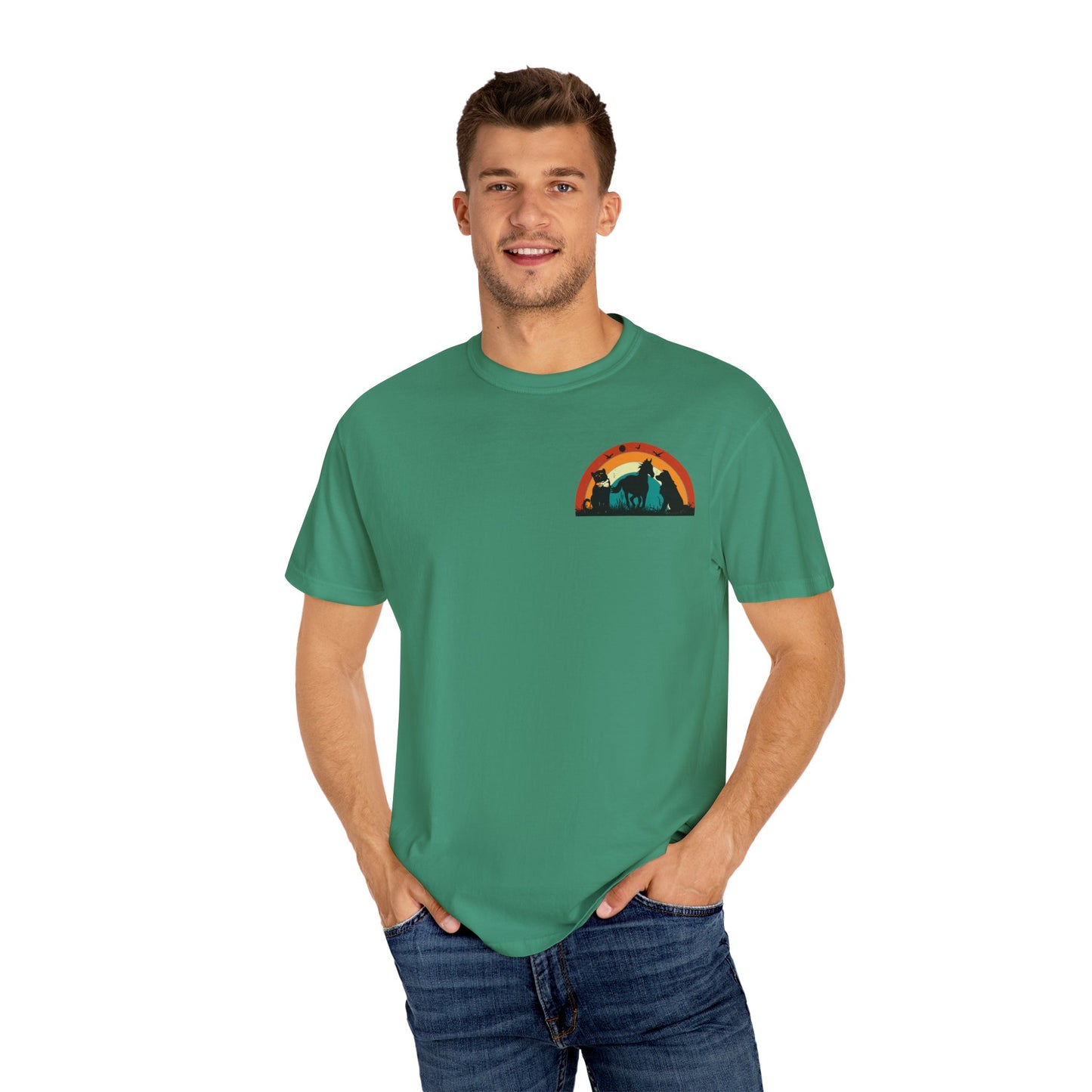 Rainbow Animal Scene Unisex T-Shirt - Nature Lover's Gift