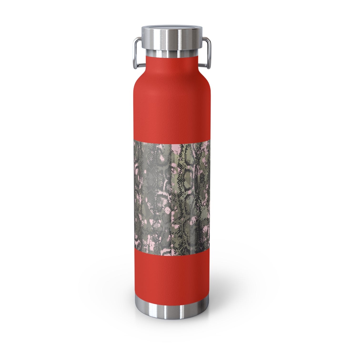 Stylish Copper Vacuum Insulated Bottle, 22oz - Trendy Snakeskin Design