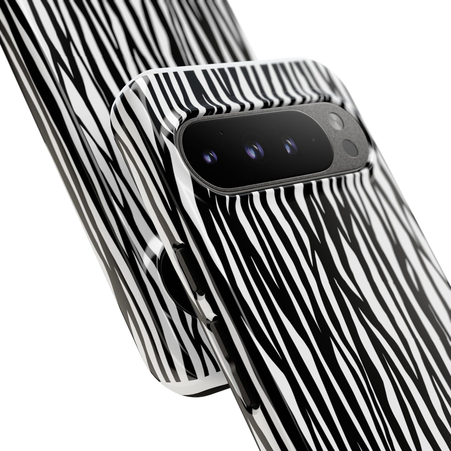 Tough Cases: Stylish Black and White Zebra Print Phone Case