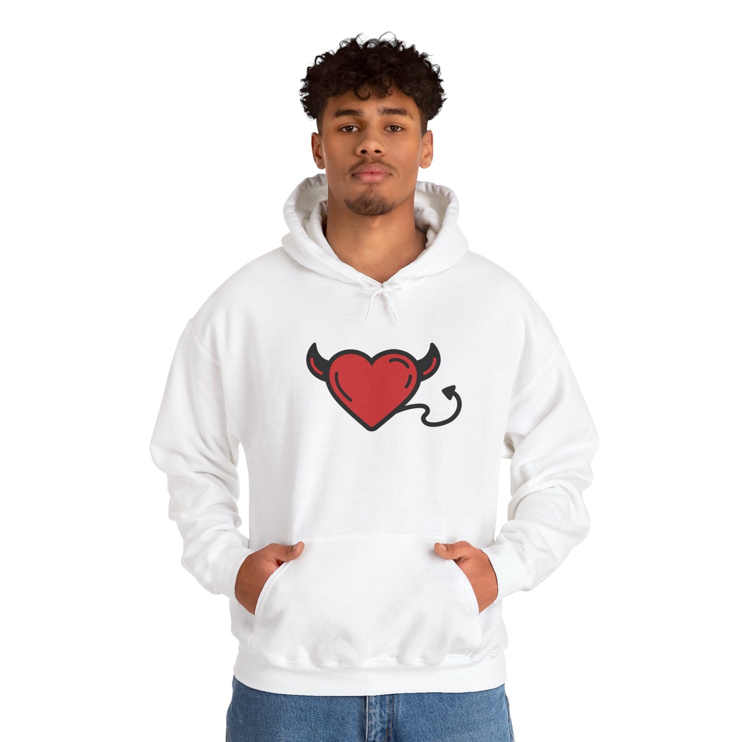 Devilish Heart Hoodie - Unisex Heavy Blend™ Sweatshirt for Fun-Loving Spirits