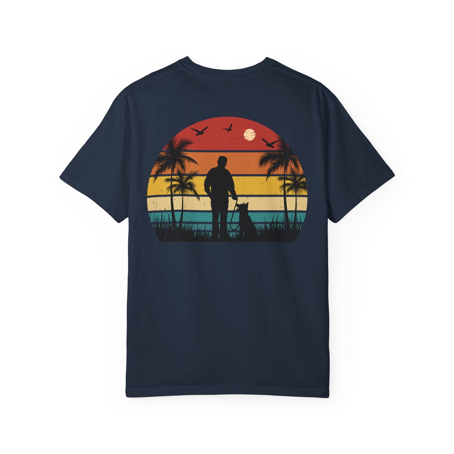 Sunset Silhouette Unisex T-Shirt, Perfect for Nature Lovers, Pet Owners, Casual Days, Summer Outings, Gift for Him or Her