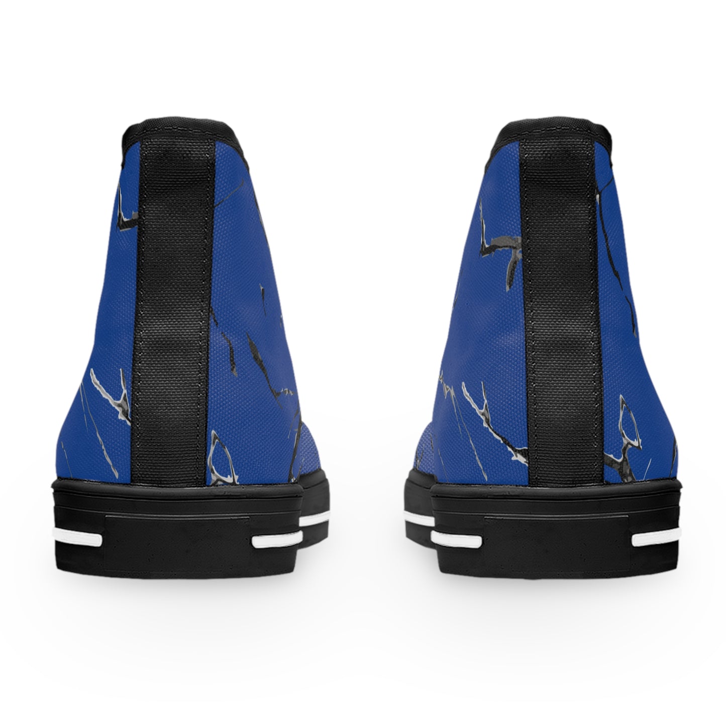 Stylish High Top Sneakers with Artistic Blue Design