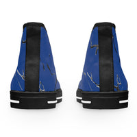 Stylish High Top Sneakers with Artistic Blue Design