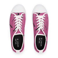 Stylish Pink Marble Low Top Sneakers for Women - Trendy Casual Footwear