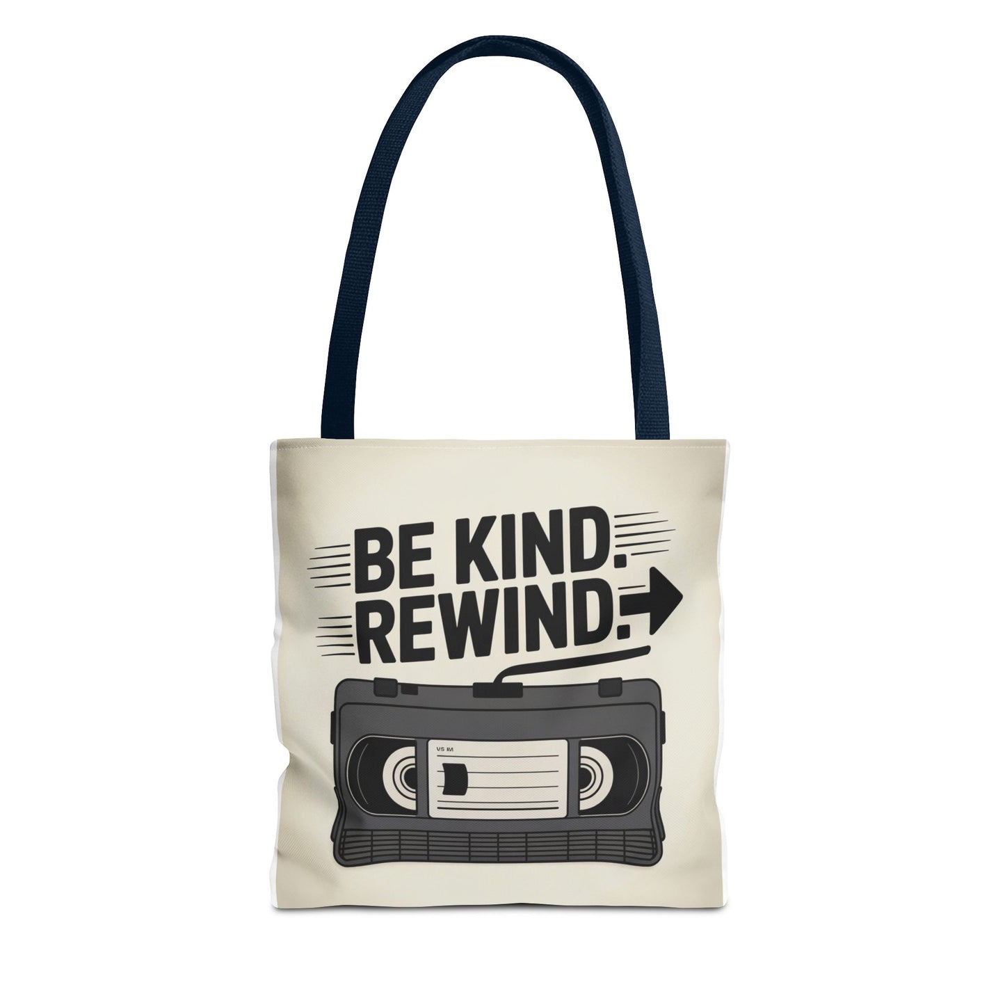 Retro Be Kind Rewind Tote Bag, Fun Eco-Friendly Tote, Gift for Movie Lovers, Shopping Bag, Beach Bag, Perfect for Everyday