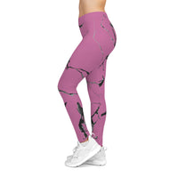 Chic Women's Marble Print Leggings, Stylish Activewear, Comfortable Yoga Pants, Fashion Leggings for Daily Wear, Unique Gift for Her