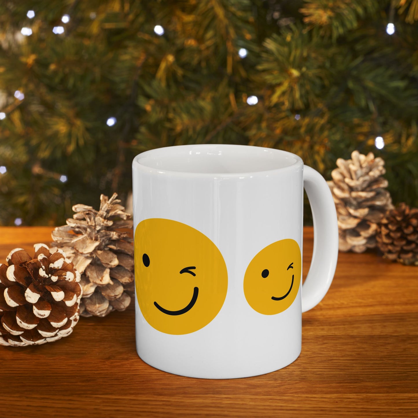 Cheerful Smiley Face Ceramic Mug - 11oz & 15oz Options