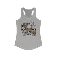 Leopard Print Skull Women's Racerback Tank - Trendy Summer Top