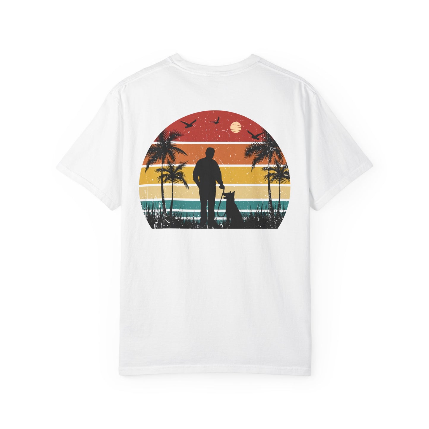 Sunset Silhouette Unisex T-Shirt, Perfect for Nature Lovers, Pet Owners, Casual Days, Summer Outings, Gift for Him or Her
