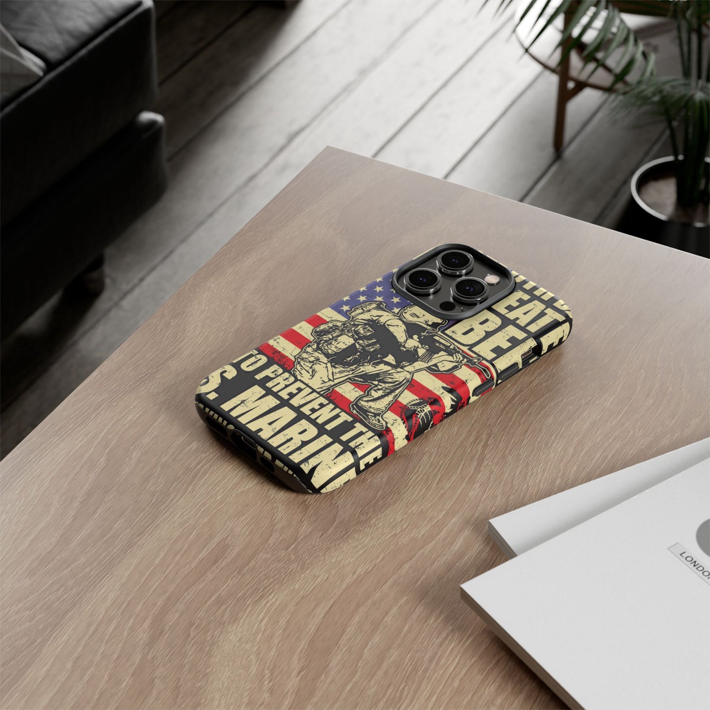Military-Themed Phone Case - 'God Created Beer' Design