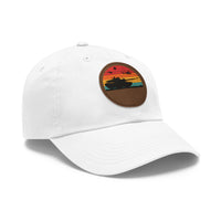 Retro Sunset Dad Hat with Leather Patch