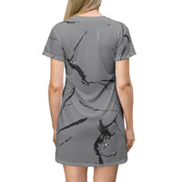 Elegant Marble Print T-Shirt Dress, Casual Summer Dress, Comfortable Everyday Wear, Fashionable Loungewear, Gift for Her