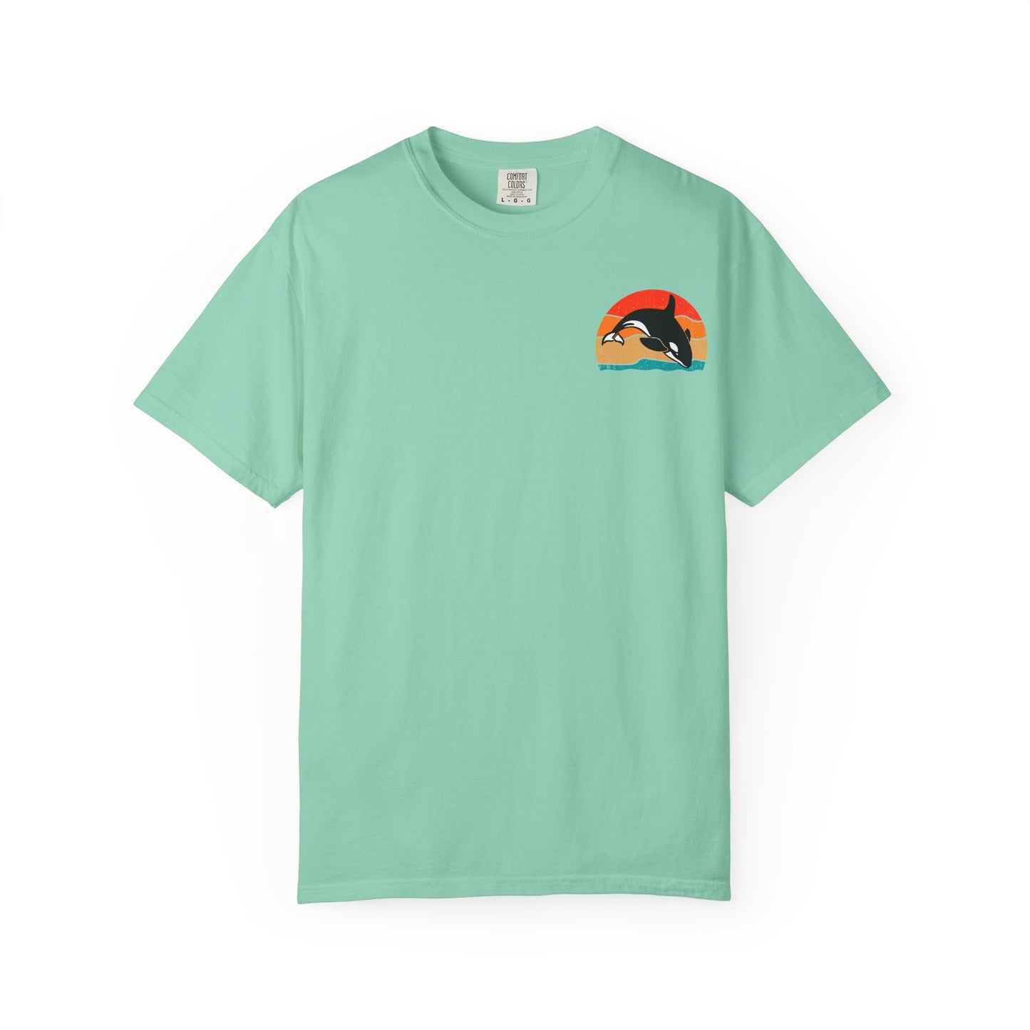 Whale Sunset Graphic T-Shirt - Unisex Garment-Dyed Tee for Ocean Lovers