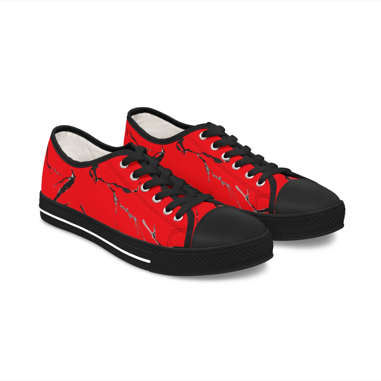 Vibrant Women’s Low Top Sneakers with Abstract Red Design