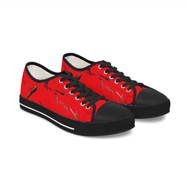Vibrant Women’s Low Top Sneakers with Abstract Red Design