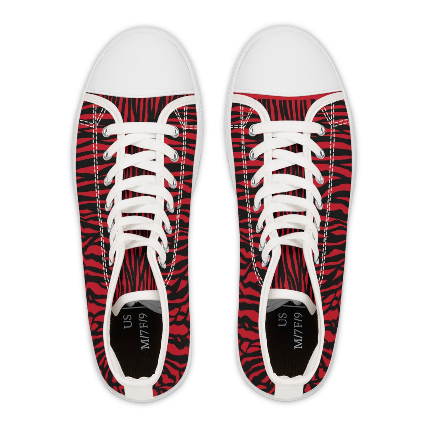 Red Zebra Print High Top Sneakers for Women