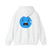 Emotional Expression Hoodie - Unisex Heavy Blend with Sad Face Design