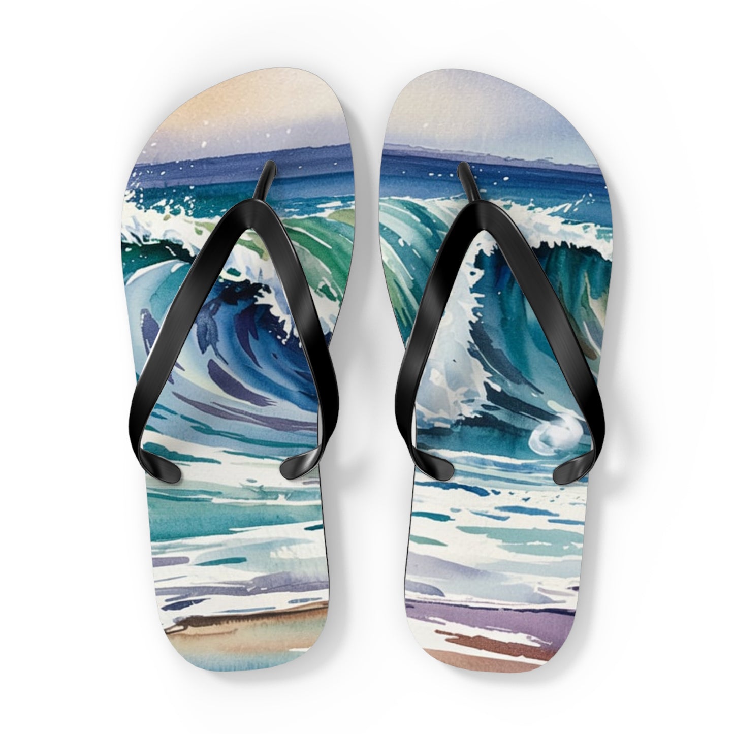 Ocean Wave Flip Flops - Summer Beach Footwear