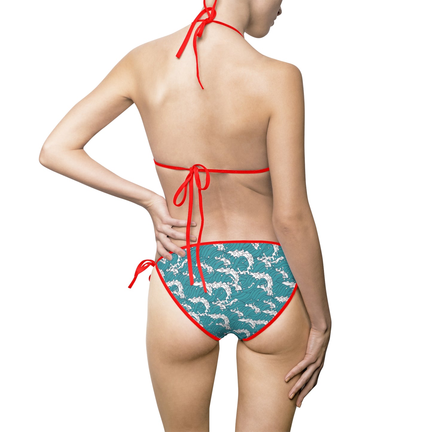 Women's Tropical Wave Bikini Swimsuit - Stylish Beachwear for Summer Fun