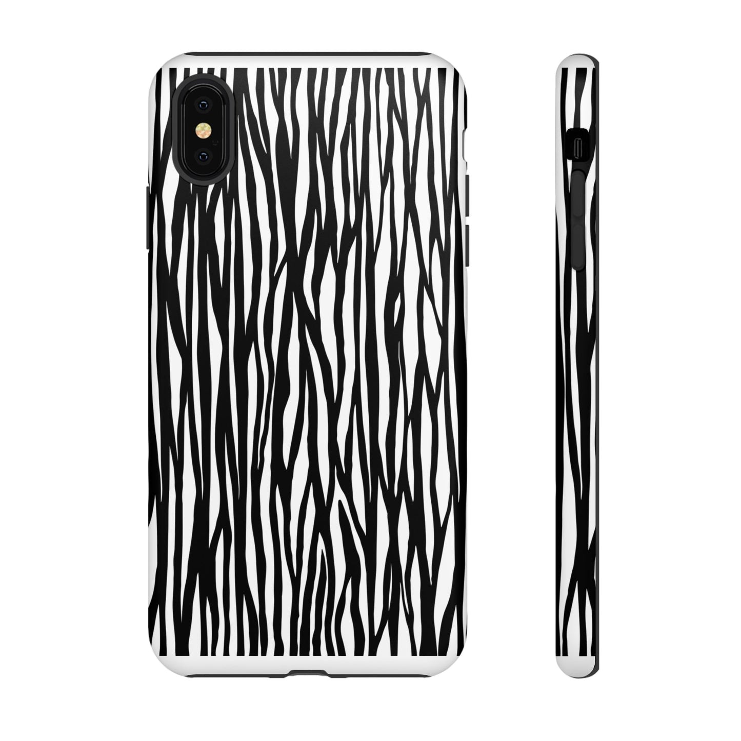 Tough Cases: Stylish Black and White Zebra Print Phone Case