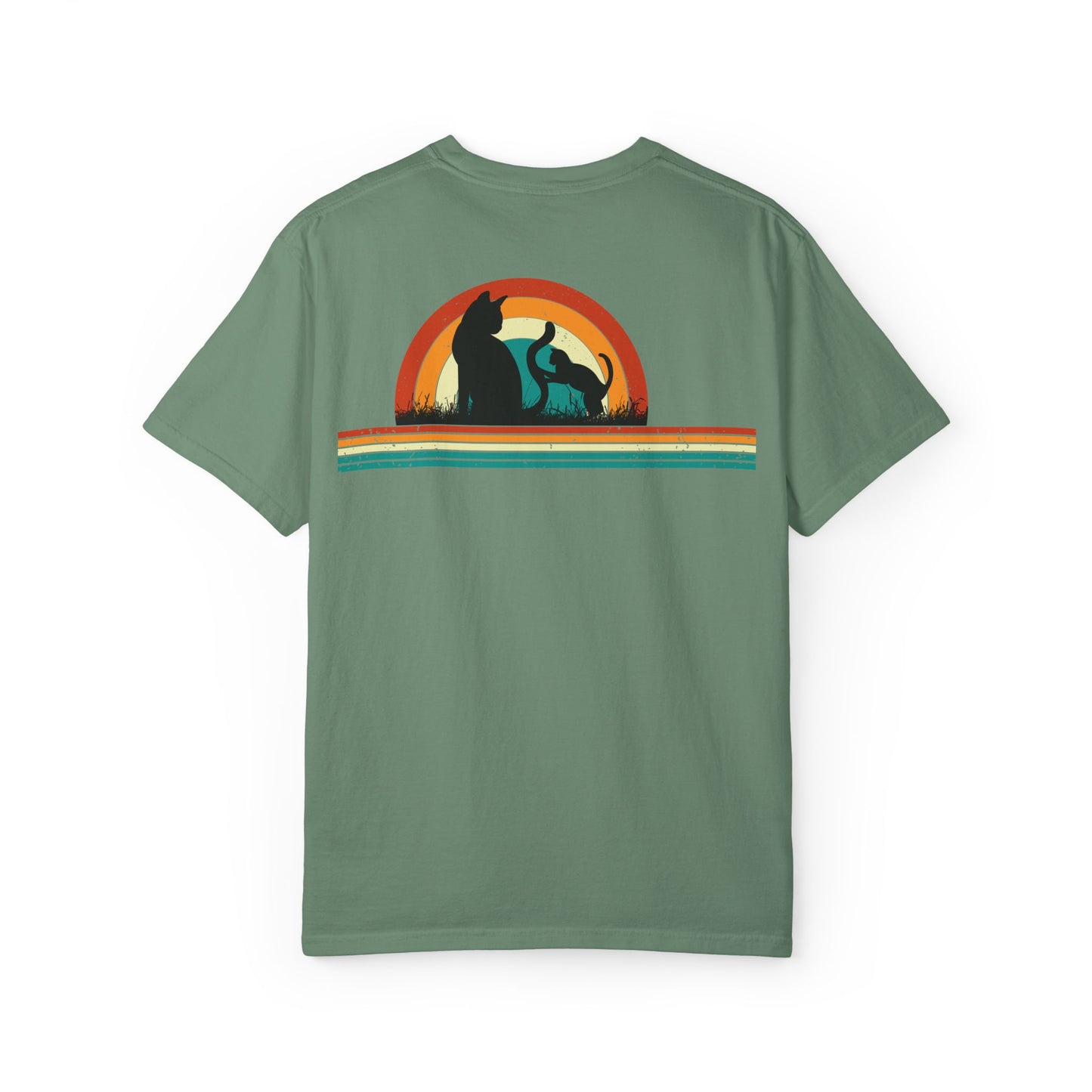 Unisex Cat & Dog Sunset Graphic T-Shirt - Casual Animal Lover Tee