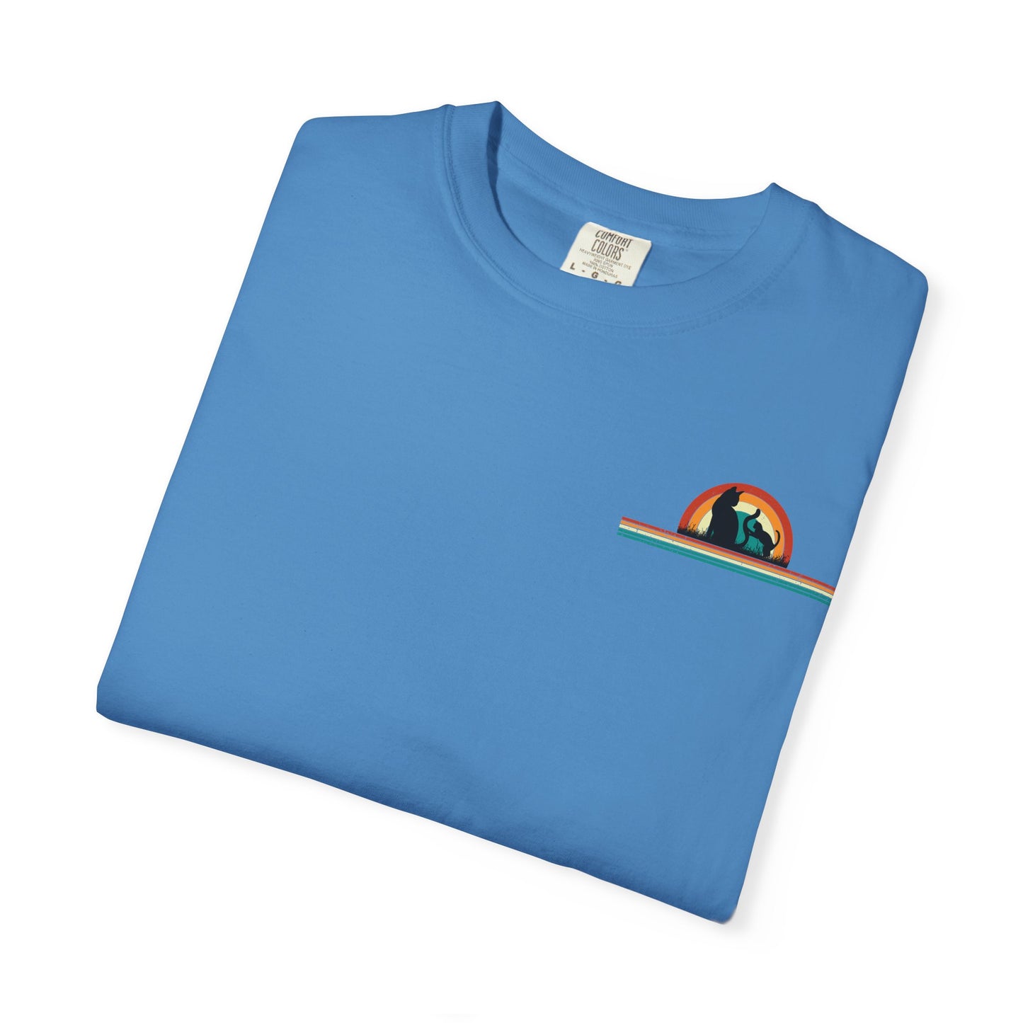 Unisex Cat & Dog Sunset Graphic T-Shirt - Casual Animal Lover Tee