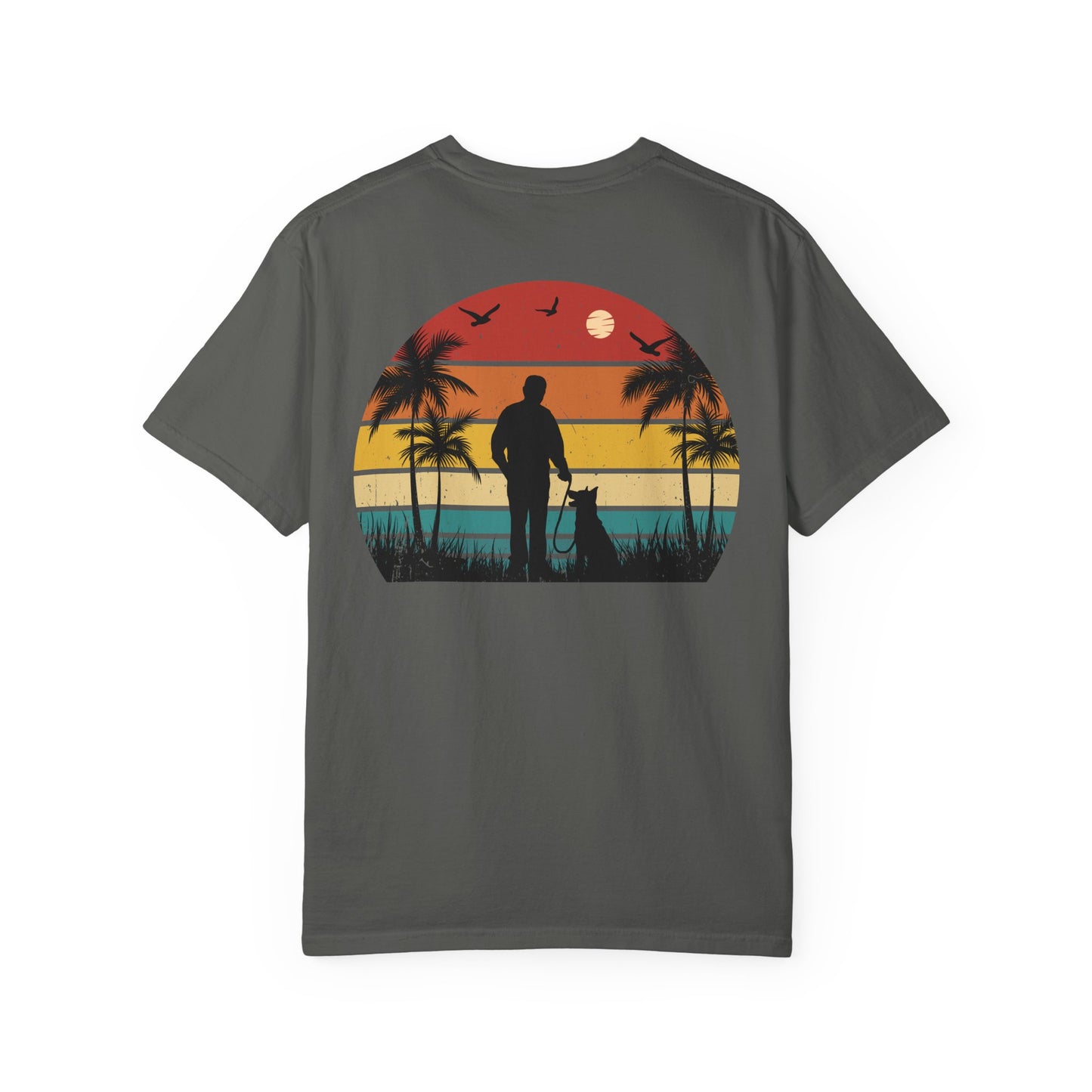 Sunset Silhouette Unisex T-Shirt, Perfect for Nature Lovers, Pet Owners, Casual Days, Summer Outings, Gift for Him or Her