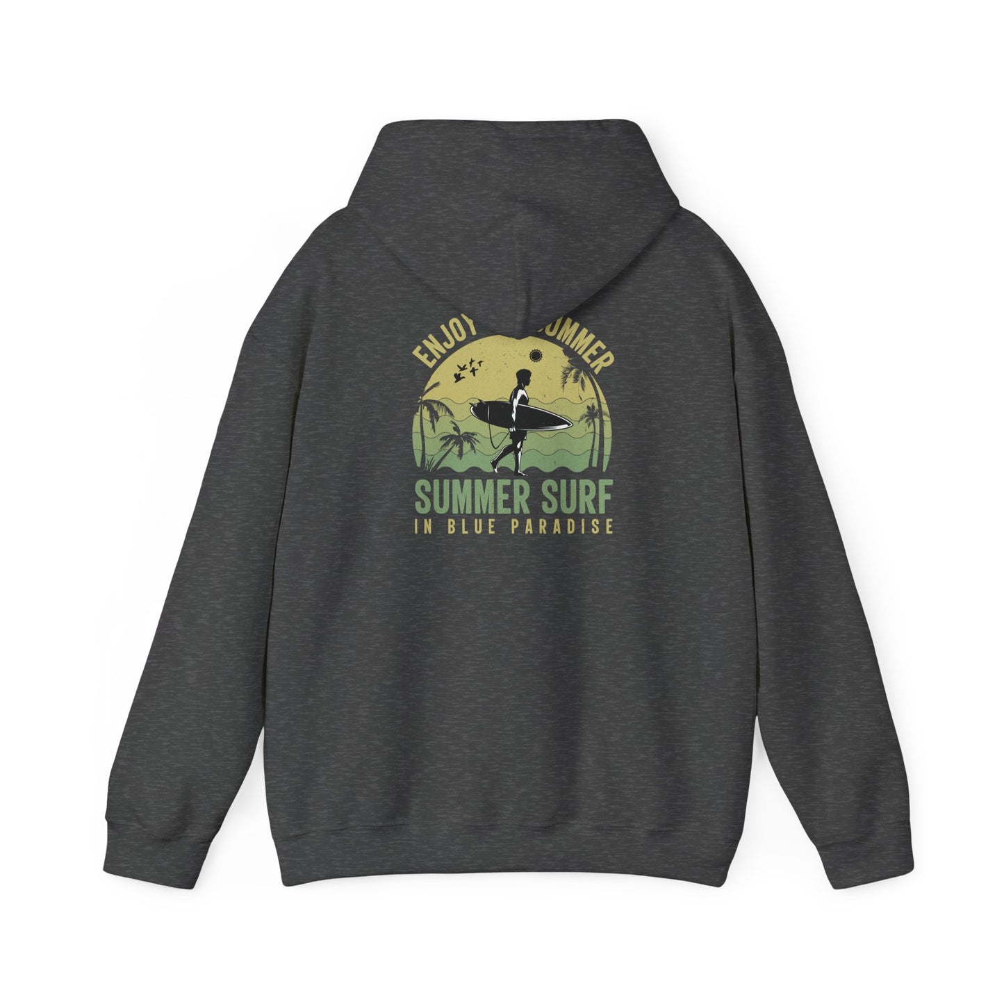 Summer Surf Vibes Hoodie – Unisex Heavy Blend™ Sweatshirt for Beach Lovers, Perfect Gift for Surfing, Casual Wear, Summer