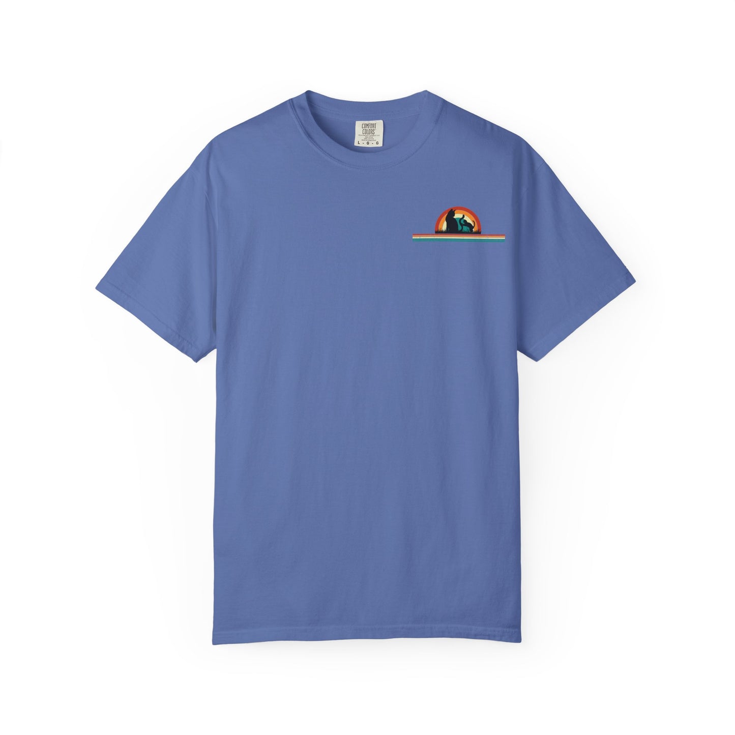 Unisex Cat & Dog Sunset Graphic T-Shirt - Casual Animal Lover Tee