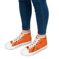 Stylish Orange Marble Women's High Top Sneakers