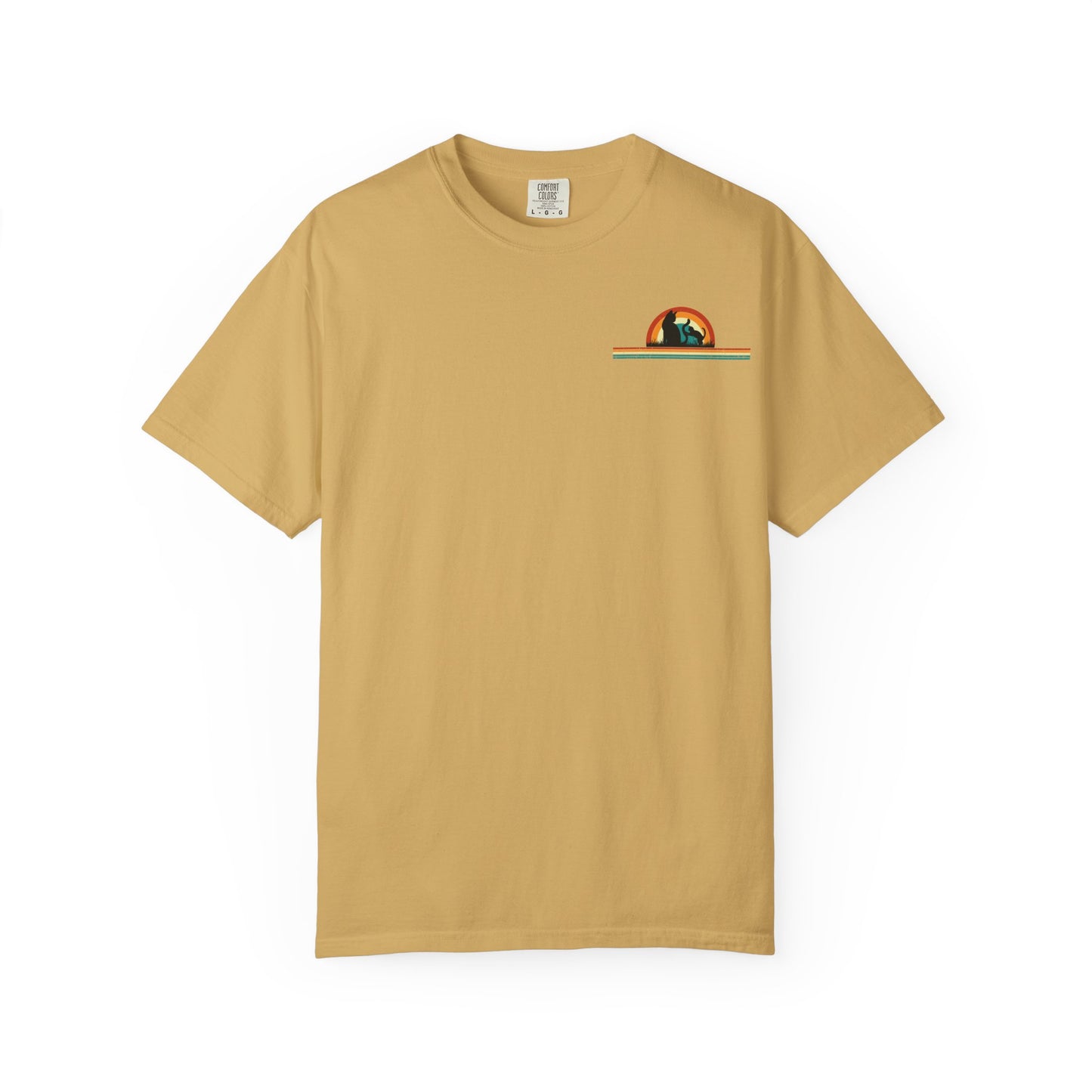Unisex Cat & Dog Sunset Graphic T-Shirt - Casual Animal Lover Tee