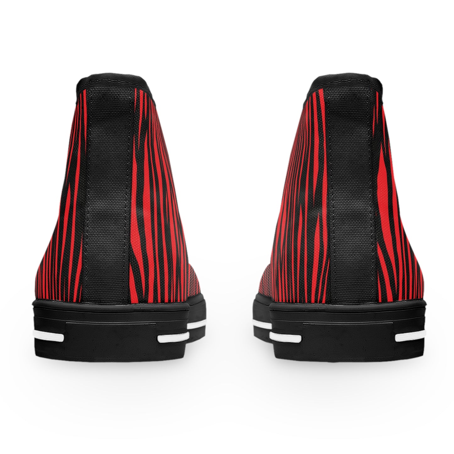 Fierce Stripe High Top Sneakers - Bold Red & Black Animal Print