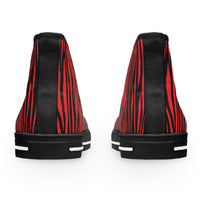 Fierce Stripe High Top Sneakers - Bold Red & Black Animal Print